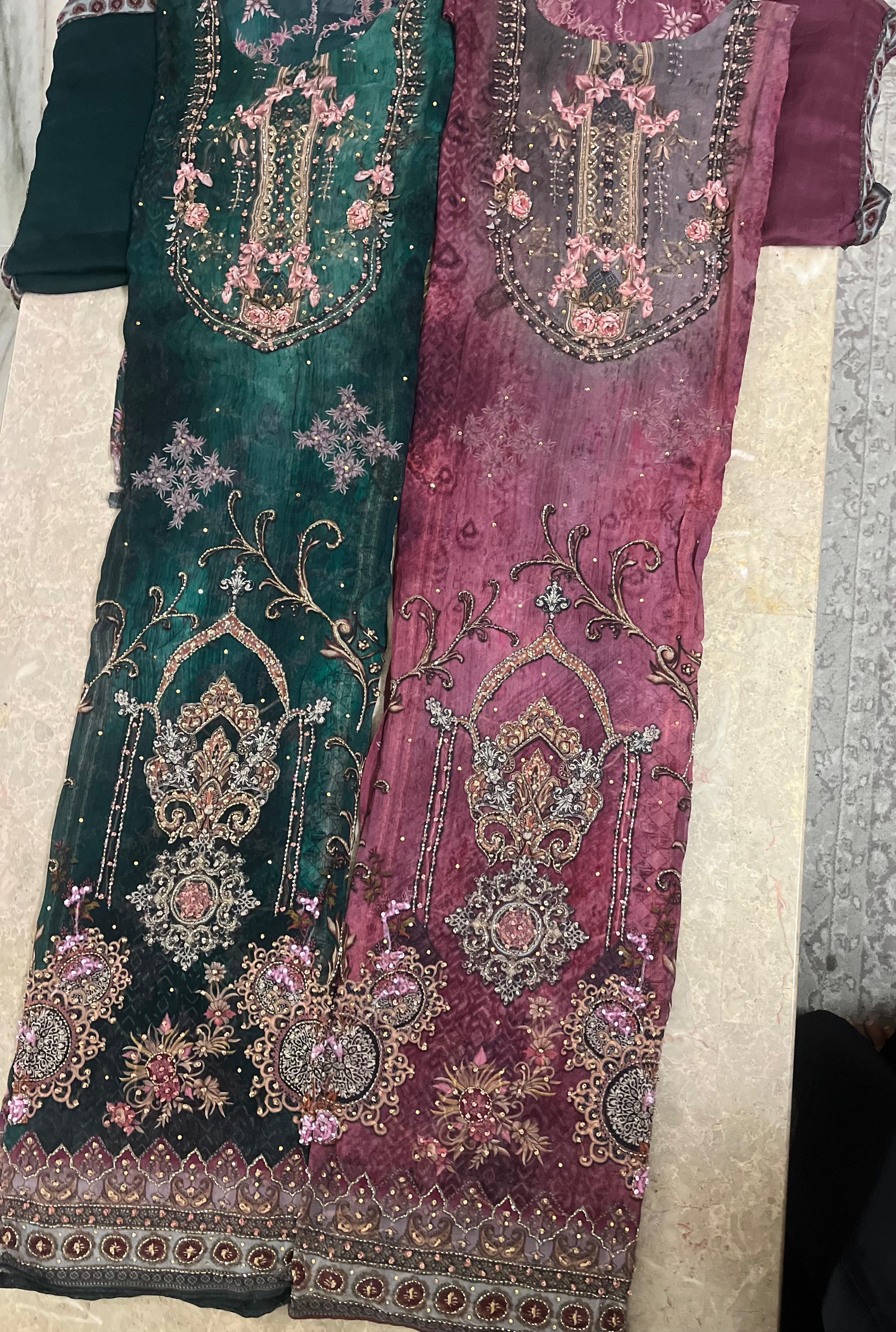 Pure Georgette Suit Rida Boutique 303,ahmedi Residency, 
State Bank Of India Building, 
New Aghapura, 
Hyderabad