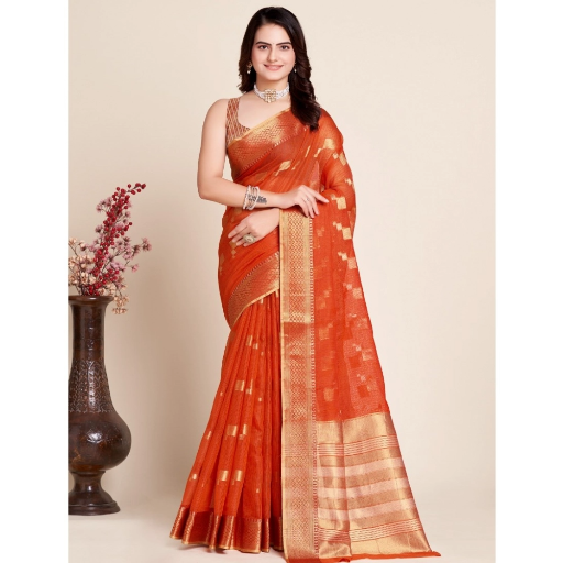  Generic Women's Silk Blend Printed Banarasi Saree With Unstitched Blouse (5.5Mtr, Red) ASHIRWADA ENTERPRISES 1st Floor, Moideen Complex, Main Road, Darbe, Puttur, Karnataka 574202, India