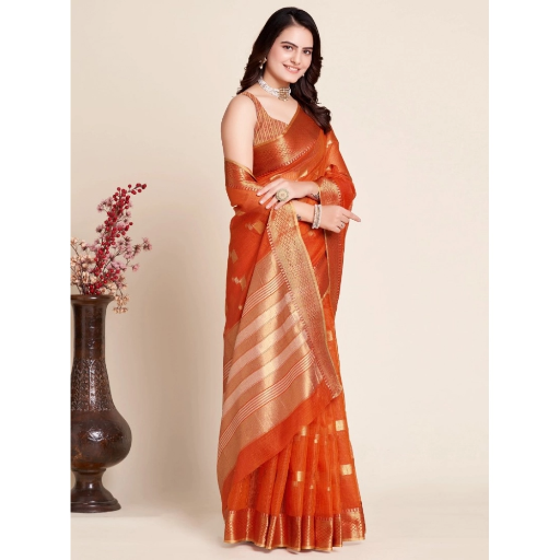 Generic Women's Silk Blend Printed Banarasi Saree With Unstitched Blouse (5.5Mtr, Red)-https://i-media.vyaparify.com/vcards/products/292153/product_1749969388_684e69ec6f679.png Image