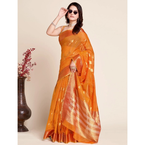 Generic Women's Silk Blend Printed Banarasi Saree With Unstitched Blouse (5.5Mtr, Orange)-https://i-media.vyaparify.com/vcards/products/292168/product_1749969728_684e6b40237e8.png Image