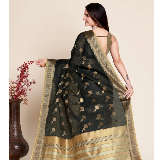 Generic Women's Silk Blend Printed Banarasi Saree With Unstitched Blouse (5.5Mtr, Black)-https://i-media.vyaparify.com/vcards/products/292173/product_1749970028_684e6c6c5a622.png Image