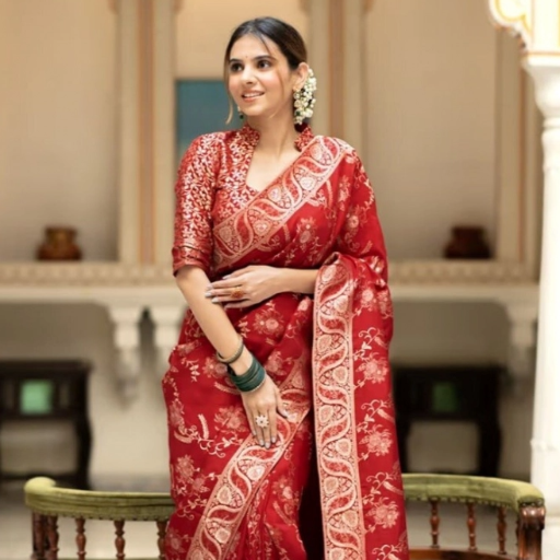  Generic Women's Pure Cotton Woven Arani Pattu Saree With Unstitched Blouse (5.5Mtr, Red) ASHIRWADA ENTERPRISES 1st Floor, Moideen Complex, Main Road, Darbe, Puttur, Karnataka 574202, India