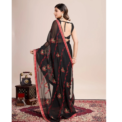 Generic Women's Georgette Printed Saree With Unstitched Blouse (5.5Mtr, Red)-https://i-media.vyaparify.com/vcards/products/292186/product_1749970490_684e6e3ae705d.png Image