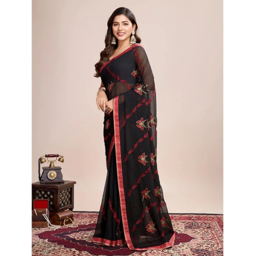 Generic Women's Georgette Printed Saree With Unstitched Blouse (5.5Mtr, Red)-https://i-media.vyaparify.com/vcards/products/292187/product_1749970491_684e6e3b2e6ef.png Image