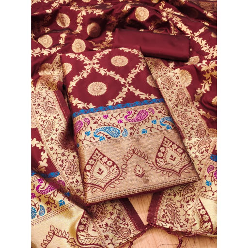  Unstitched Salwar Suit Material With Dupatta ASHIRWADA ENTERPRISES 1st Floor, Moideen Complex, Main Road, Darbe, Puttur, Karnataka 574202, India