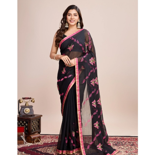  Generic Women's Georgette Printed Saree With Unstitched Blouse (5.5Mtr, Pink) ASHIRWADA ENTERPRISES 1st Floor, Moideen Complex, Main Road, Darbe, Puttur, Karnataka 574202, India