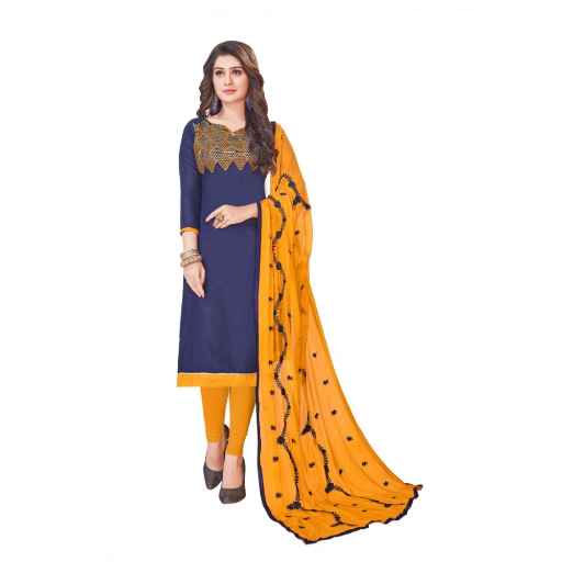  Generic Women's South Slub Cotton Unstitched Salwar-Suit Material With Dupatta ASHIRWADA ENTERPRISES 1st Floor, Moideen Complex, Main Road, Darbe, Puttur, Karnataka 574202, India