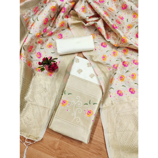  Generic Women's South Slub Cotton Unstitched Salwar-Suit Material With Dupatta ASHIRWADA ENTERPRISES 1st Floor, Moideen Complex, Main Road, Darbe, Puttur, Karnataka 574202, India