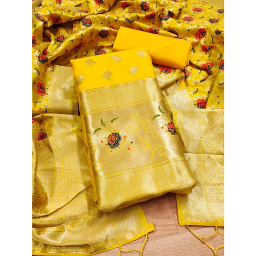  Generic Women's South Slub Cotton Unstitched Salwar-Suit Material With Dupatta ASHIRWADA ENTERPRISES 1st Floor, Moideen Complex, Main Road, Darbe, Puttur, Karnataka 574202, India