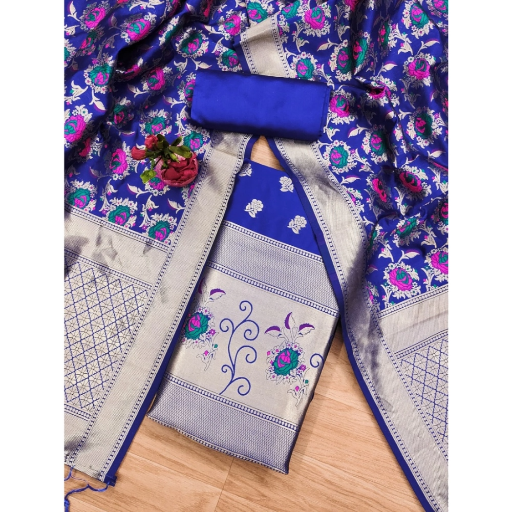  Generic Women's South Slub Cotton Unstitched Salwar-Suit Material With Dupatta ASHIRWADA ENTERPRISES 1st Floor, Moideen Complex, Main Road, Darbe, Puttur, Karnataka 574202, India