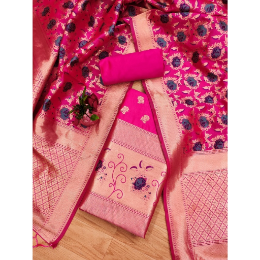  Generic Women's South Slub Cotton Unstitched Salwar-Suit Material With Dupatta ASHIRWADA ENTERPRISES 1st Floor, Moideen Complex, Main Road, Darbe, Puttur, Karnataka 574202, India