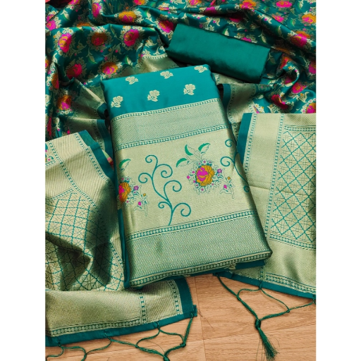  Generic Women's South Slub Cotton Unstitched Salwar-Suit Material With Dupatta ASHIRWADA ENTERPRISES 1st Floor, Moideen Complex, Main Road, Darbe, Puttur, Karnataka 574202, India