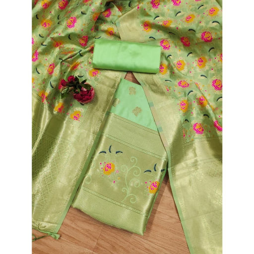  Generic Women's South Slub Cotton Unstitched Salwar-Suit Material With Dupatta ASHIRWADA ENTERPRISES 1st Floor, Moideen Complex, Main Road, Darbe, Puttur, Karnataka 574202, India