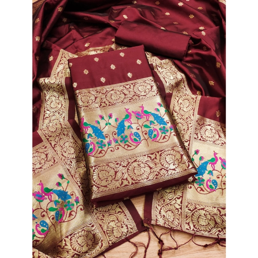  Generic Women's South Slub Cotton Unstitched Salwar-Suit Material With Dupatta ASHIRWADA ENTERPRISES 1st Floor, Moideen Complex, Main Road, Darbe, Puttur, Karnataka 574202, India
