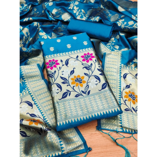  Generic Women's South Slub Cotton Unstitched Salwar-Suit Material With Dupatta ASHIRWADA ENTERPRISES 1st Floor, Moideen Complex, Main Road, Darbe, Puttur, Karnataka 574202, India