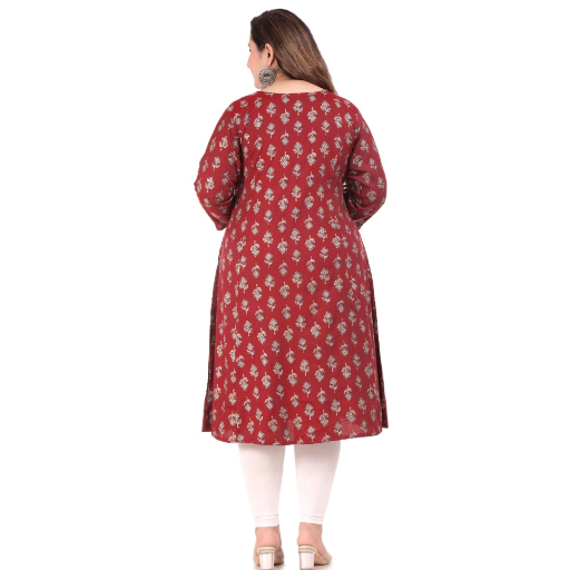 Generic Women's Office wear Floral Printed Capsule Princess Cut Kurti-https://i-media.vyaparify.com/vcards/products/296536/product_1750498177_68567b8158be9.png Image