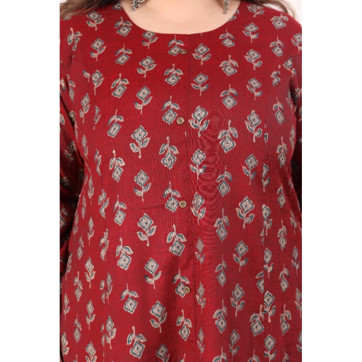 Generic Women's Office wear Floral Printed Capsule Princess Cut Kurti-https://i-media.vyaparify.com/vcards/products/296537/product_1750498177_68567b8191b56.png Image