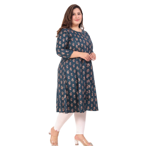 Generic Women's Office wear Floral Printed Capsule Princess Cut Kurti-https://i-media.vyaparify.com/vcards/products/296558/product_1750499709_6856817d302b3.png Image