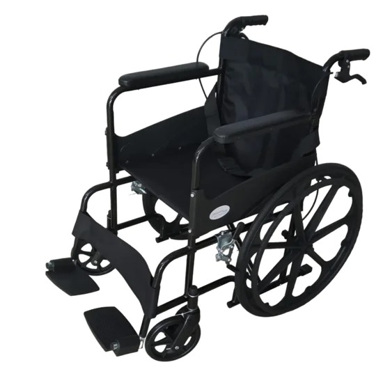 Powder Coated Black Wheelchair without Rear Brake-https://i-media.vyaparify.com/vcards/products/29738/IMG-20230127-WA0005(2).jpg Image