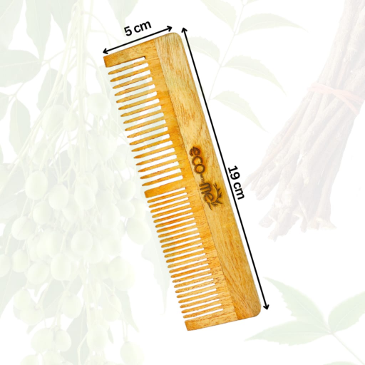 Ecowithme Neem wooden regular use comb, Soaked in Neem & Sesame oil for women,men & all types hair.-https://i-media.vyaparify.com/vcards/products/298859/product_1752153329_686fbcf19a5c9.png Image