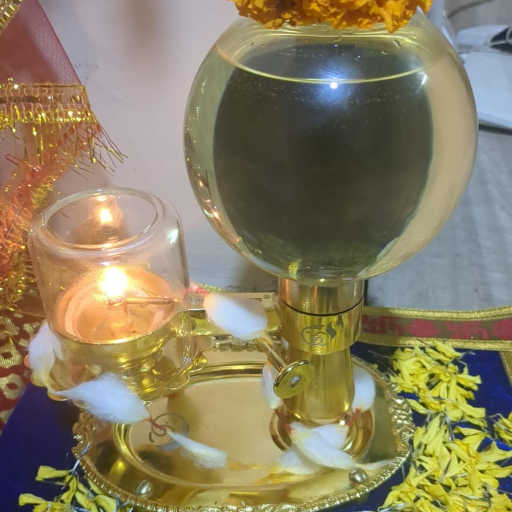 Akhand Deep ( OIL MODEL ) - WICK LIFTING - with 500 ml. Glass Oil Container ( NOT FOR GHEE )-https://i-media.vyaparify.com/vcards/products/299312/product_1752762373_687908051d3b4.png Image