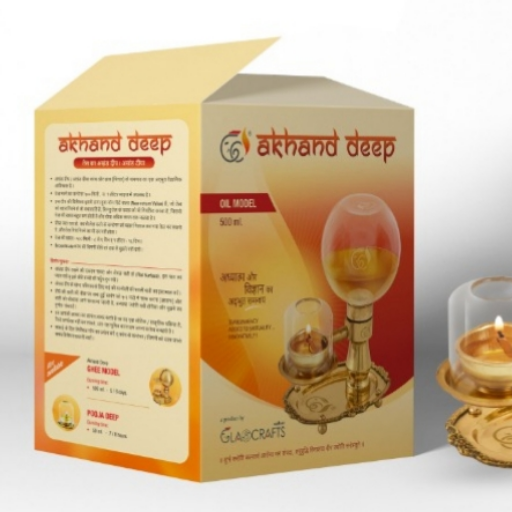 Akhand Deep ( OIL MODEL ) - WICK LIFTING - with 500 ml. Glass Oil Container ( NOT FOR GHEE )-https://i-media.vyaparify.com/vcards/products/299313/product_1752762373_6879080550c2d.png Image