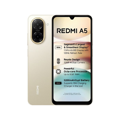 REDMI A5 (Jaisalmer Gold, 128 GB)  (4 GB RAM)-https://i-media.vyaparify.com/vcards/products/299633/product_1752919211_687b6cabdacc0.png Image