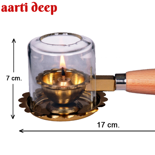 Aarti Deep - Brass Aarti Diya with wooden handle and Glass Cover-https://i-media.vyaparify.com/vcards/products/299719/product_1752932679_687ba14762cc6.png Image