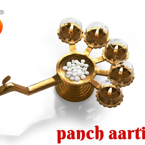 Panch Aarti - Brass Aarti with Five Diya having Borosilicate Glass Cover-https://i-media.vyaparify.com/vcards/products/299726/product_1752935125_687baad584152.png Image