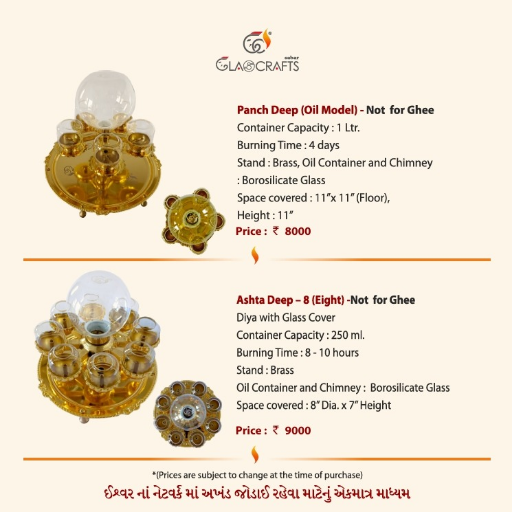 Ashta Deep (Oil Model) : 8 Akhand Diya with 250 ml. Oil Container ( NOT FOR GHEE )-https://i-media.vyaparify.com/vcards/products/299918/product_1753066915_687dada324345.png Image