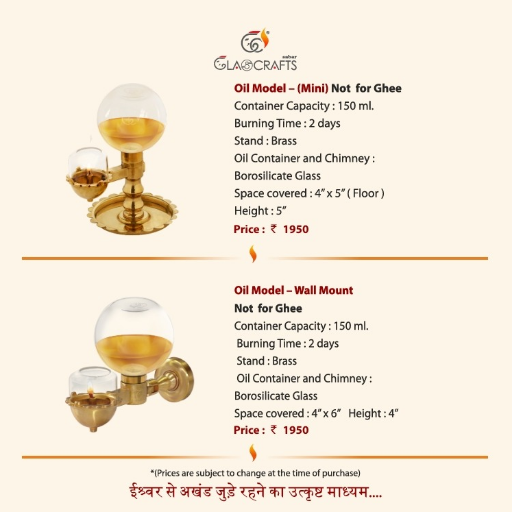 Akhand Deep - Wall mounting 150 ml. ( Oil Model - Not for Ghee )-https://i-media.vyaparify.com/vcards/products/299926/product_1753067498_687dafeab356f.png Image