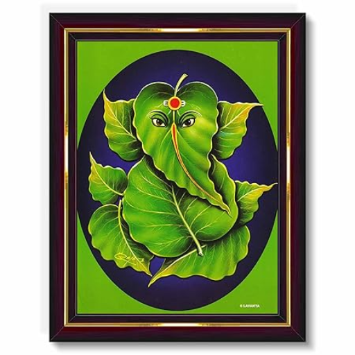Leaf Ganesh Photo Frame 6 x 8 Inchs-https://i-media.vyaparify.com/vcards/products/300073/product_1753207070_687fd11e91f1d.png Image