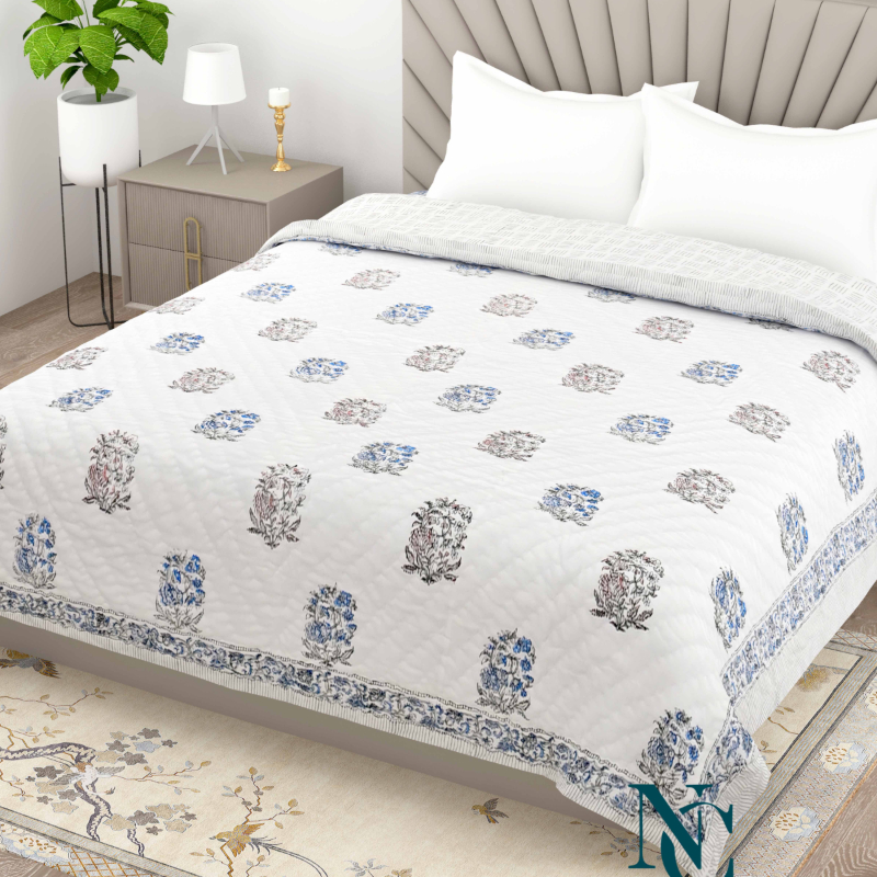 Hand-Block Printed Cotton Quilt – Reversible Lightweight Comforter-https://i-media.vyaparify.com/vcards/products/300466/product_1753597663_6885c6df43902.jpeg Image