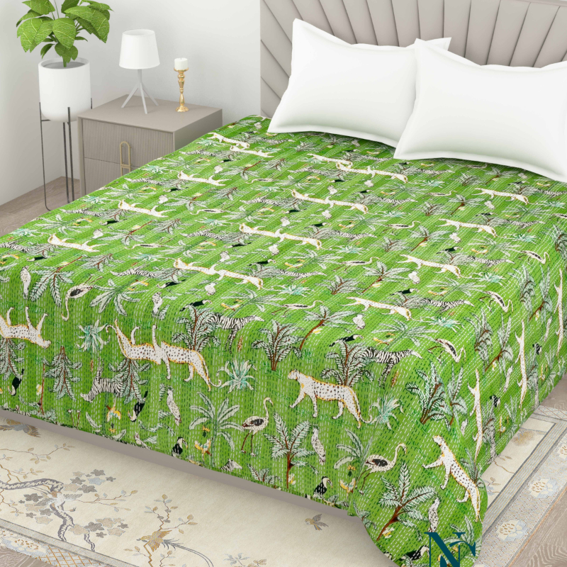 Handmade Cotton Gudri – Wildlife Kantha Stitch Bedspread-https://i-media.vyaparify.com/vcards/products/300481/product_1753600307_6885d1335cc59.jpeg Image