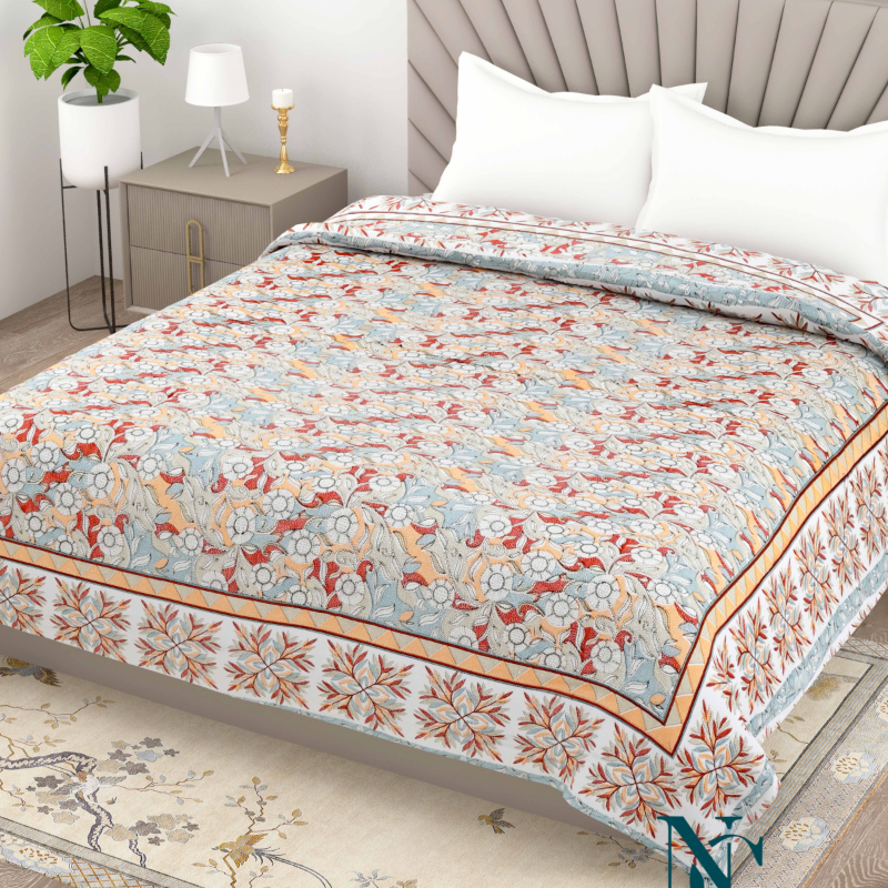 Elegant Red & Blue Floral Printed Cotton Dohar-https://i-media.vyaparify.com/vcards/products/300495/product_1753600755_6885d2f35e29e.jpeg Image