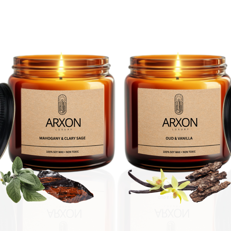 Scented Candle |   Oud & Vanilla + Mahogey & Clary Sage By Arxon Luxury-https://i-media.vyaparify.com/vcards/products/301309/product_1754628883_689583134126d.png Image