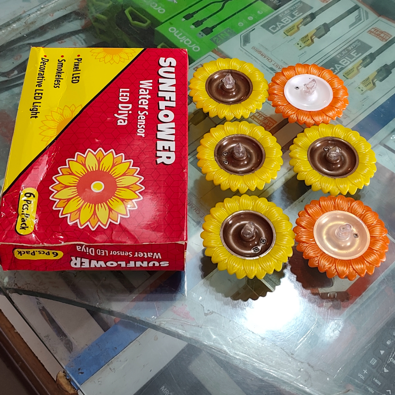 Sunflower water sensor Diya 6pc-https://i-media.vyaparify.com/vcards/products/301556/product_1755067055_689c32af17a2f.jpeg Image