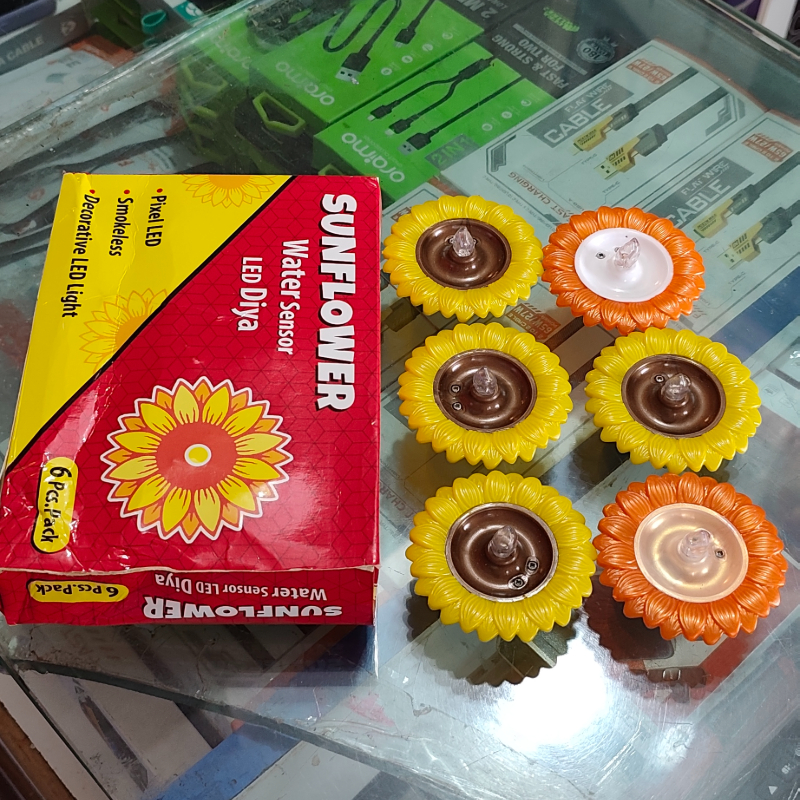 Sunflower water sensor Diya 6pc-https://i-media.vyaparify.com/vcards/products/301558/product_1755067055_689c32af98823.jpeg Image