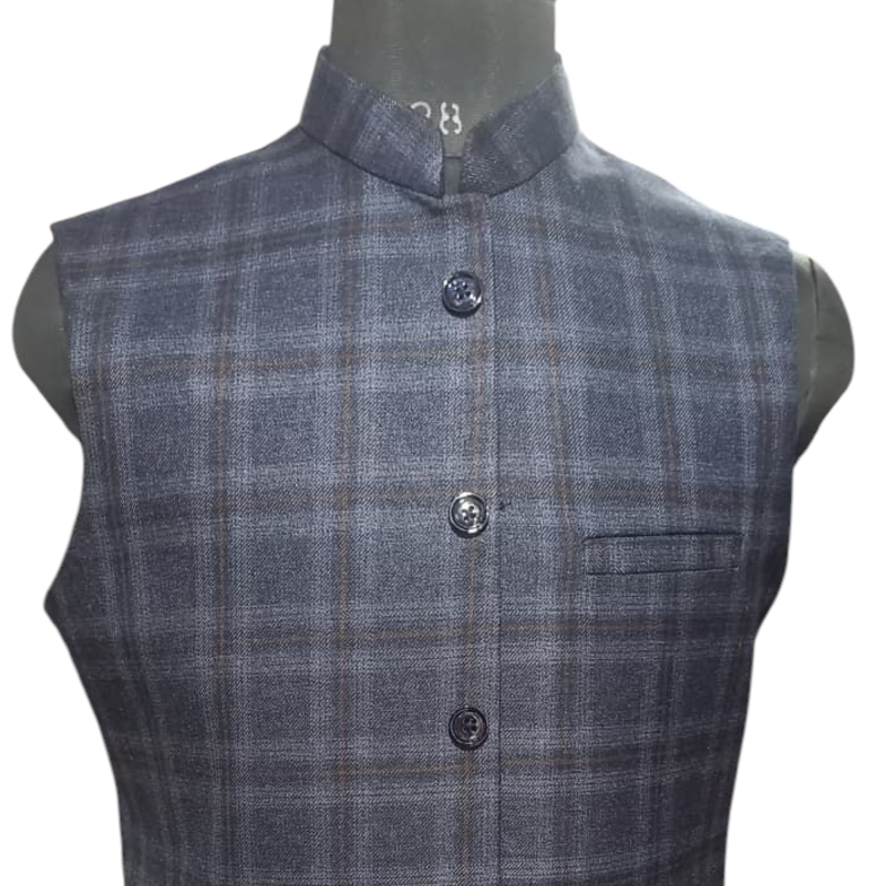 Check Wascoat | Premium Quality | Stylish Waistcoat for Men | Sizes 34-42 | Formal & Ethnic Wear-https://i-media.vyaparify.com/vcards/products/302241/product_1756120327_68ac4507bca07.jpeg Image