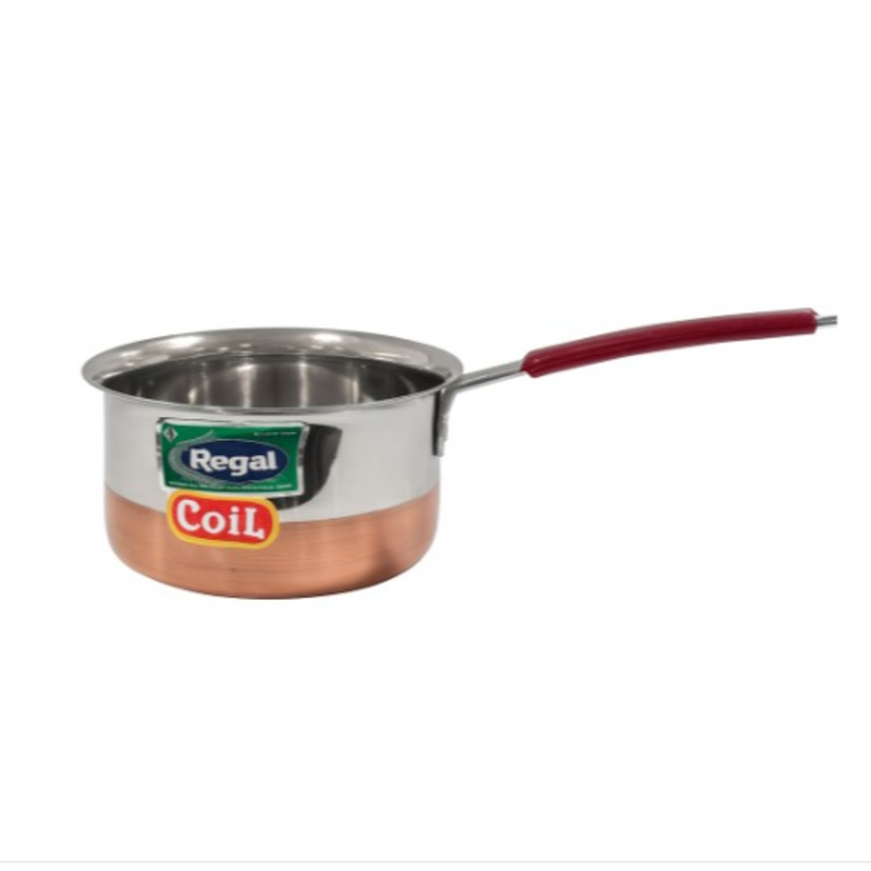 Premium Stainless Steel Milk Pan with Copper Bottom & Sturdy Red Handle-https://i-media.vyaparify.com/vcards/products/302472/product_1756538696_68b2a7487d2d0.jpeg Image