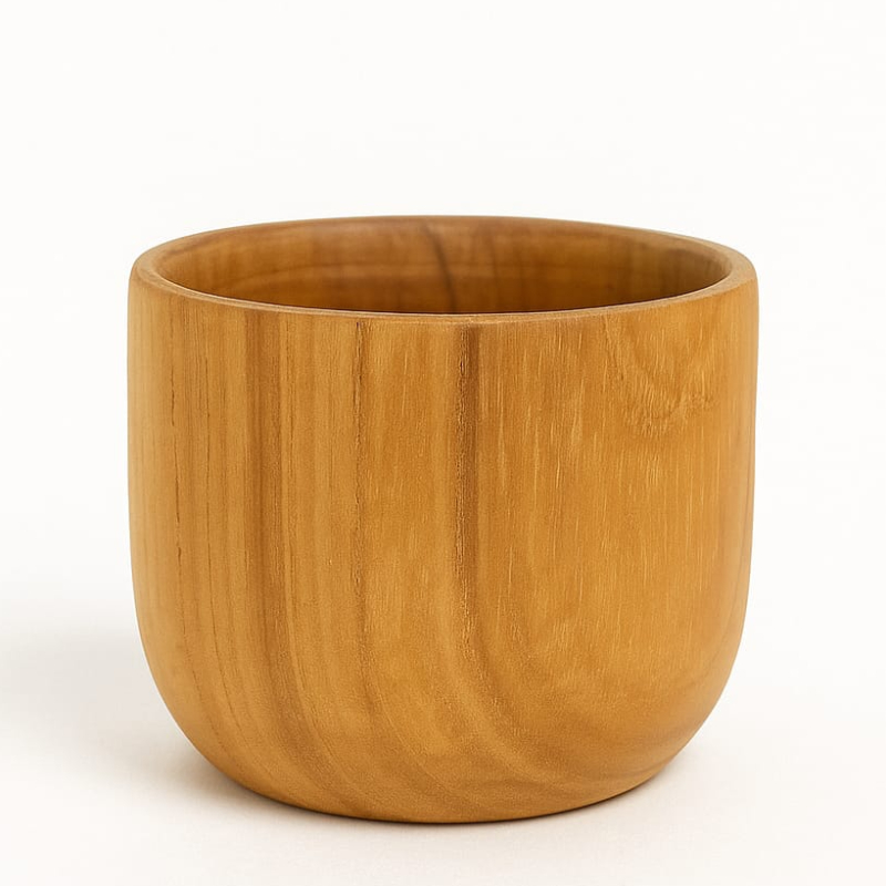 2.5 INCH Teak Wood Engraved Japanese Tea Cup