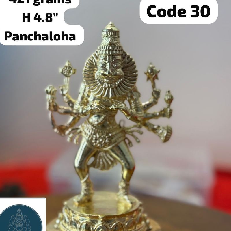 Mayapur Ugra Narasimha Swamy - Made of panchaloha-https://i-media.vyaparify.com/vcards/products/303407/product_1758088718_68ca4e0e8d9b3.jpeg Image