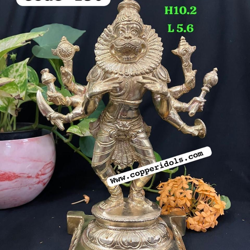 Handcrafted Mayapur Ugranarasimha swamy - made of panchaloha-https://i-media.vyaparify.com/vcards/products/303536/product_1758101967_68ca81cfe512a.jpeg Image