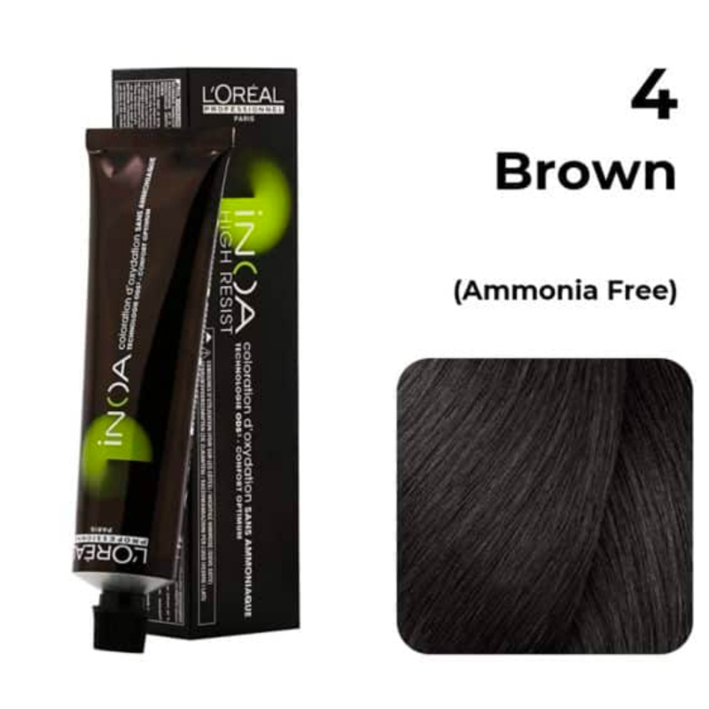 L'Oreal INOA Ammonia-free Color 4 Brown Hair Dye