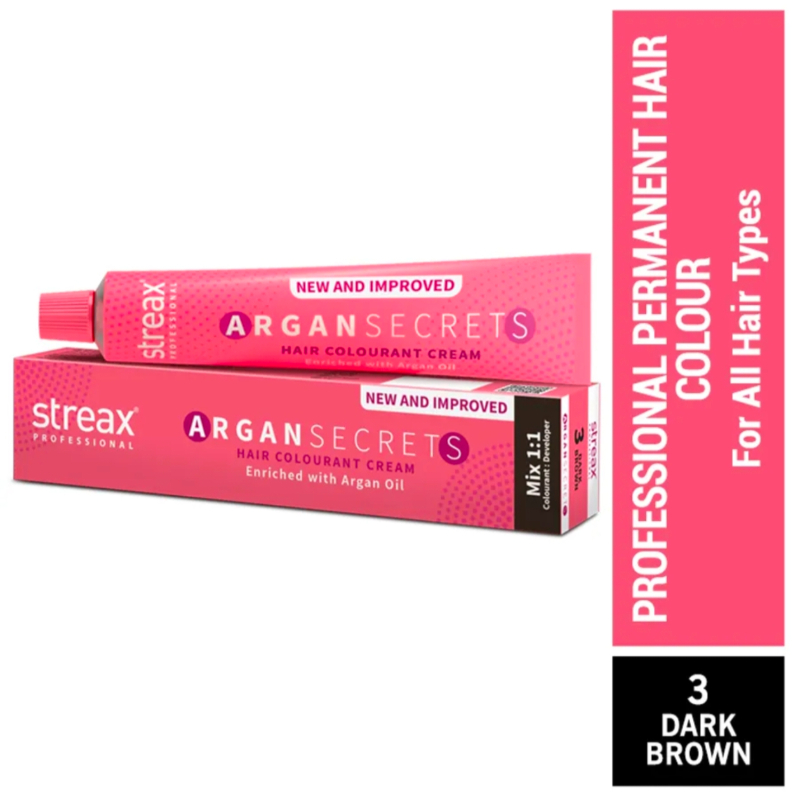 Streax Professional Hair Cream Color 3 Dark Brown
