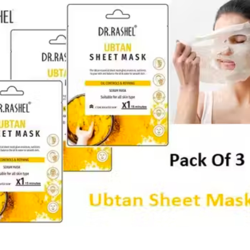 Professional Dr Rashel Ubtan Sheet Mask Pack Of 03