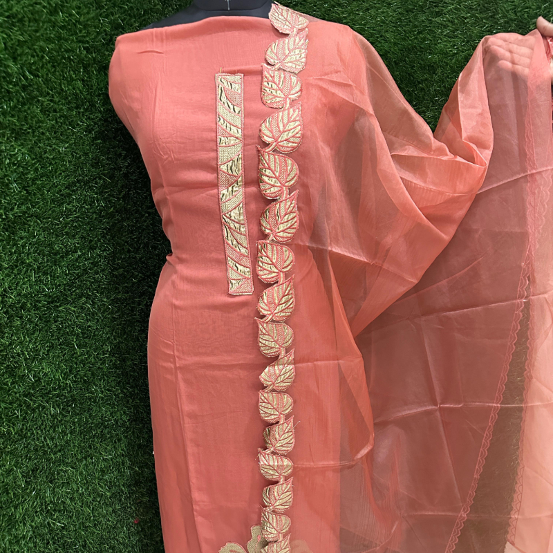 Pure organza designer leaf work suits with organza designer dupatta only 1699/--https://i-media.vyaparify.com/vcards/products/304511/product_1759498251_68dfd00b40561.jpeg Image