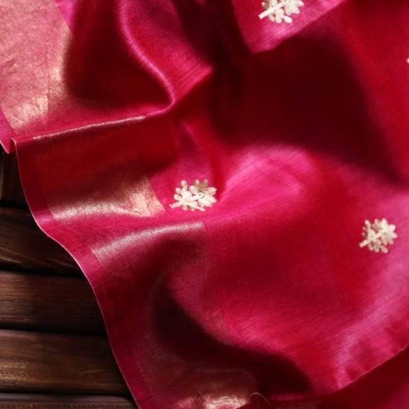 100% Pure Tussar Moonga Silk Sarees With Beautiful Hand Embroidery works Party Wear-https://i-media.vyaparify.com/vcards/products/305455/product_1763193859_69183403292ca.jpeg Image