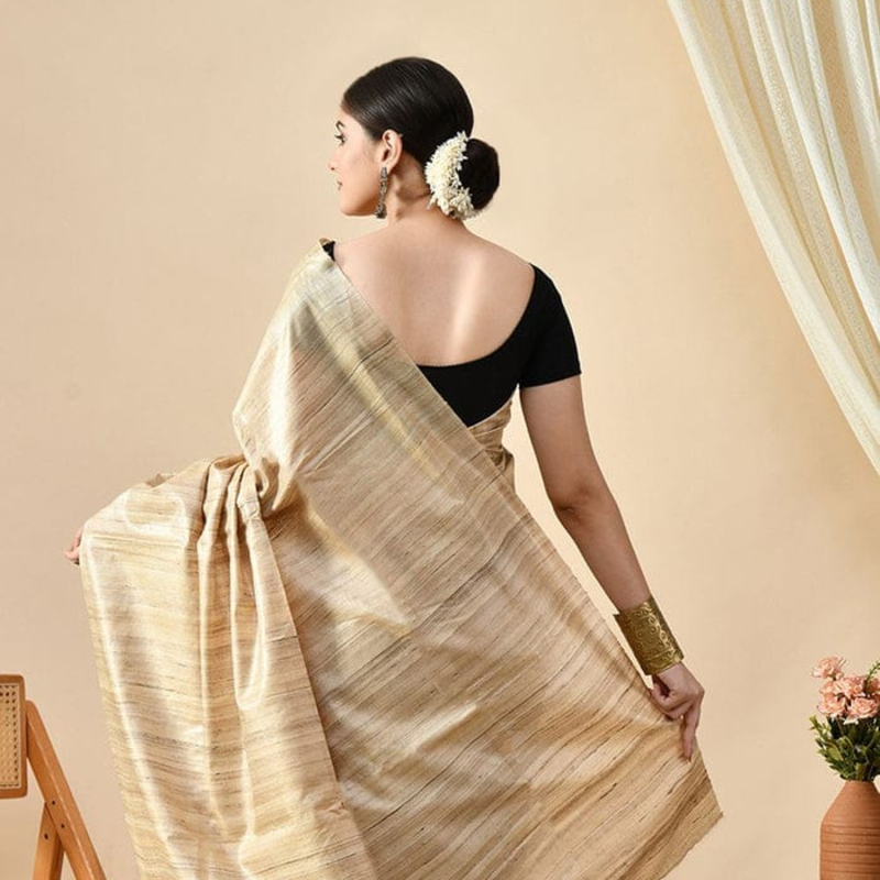 100% Pure Tussar Ghicha Silk Sarees Party Wear-https://i-media.vyaparify.com/vcards/products/305466/product_1763195368_691839e895382.jpeg Image