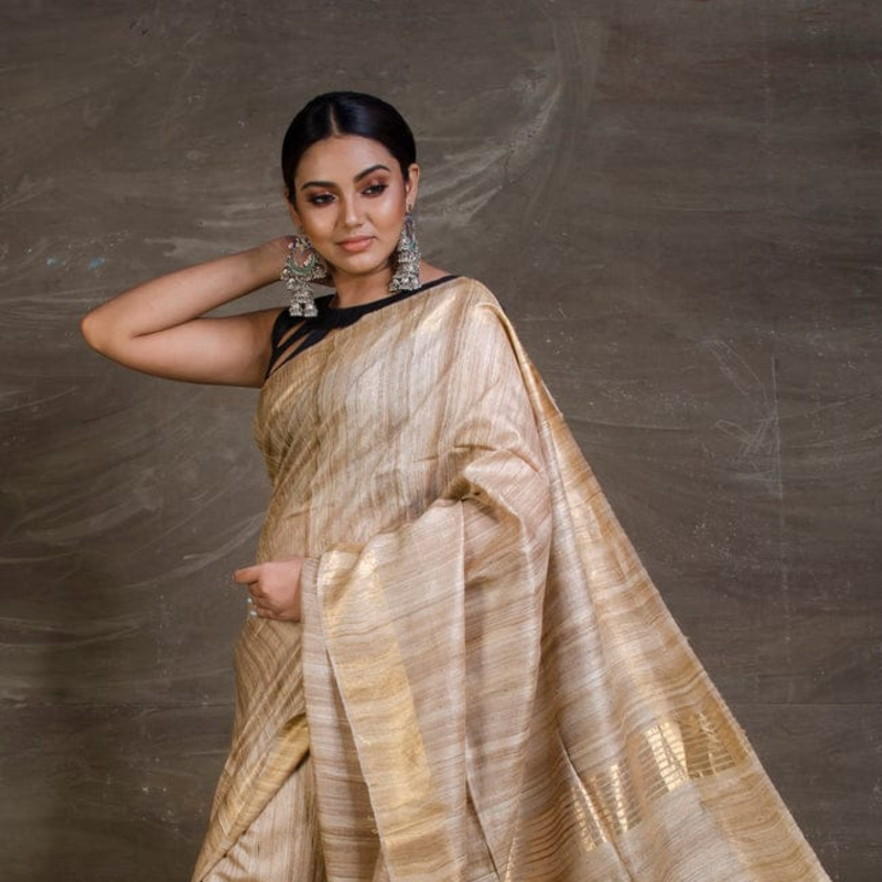 100% Pure Tussar Ghicha Silk Sarees Party Wear-https://i-media.vyaparify.com/vcards/products/305467/product_1763195368_691839e8ce130.jpeg Image